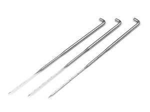 Set premium de ace pentru împâslit - 3 piese, mărimi asortate (0,5 mm, 0,6 mm, 0,7 mm) - ace nichelate de 7,8 cm