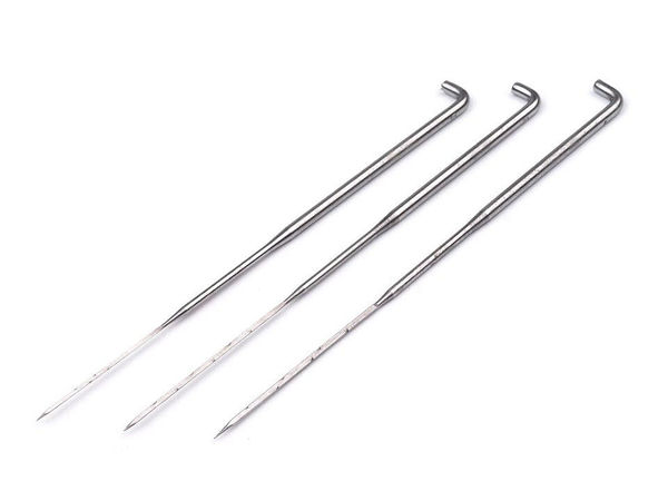 Set premium de ace pentru împâslit - 3 piese, mărimi asortate (0,5 mm, 0,6 mm, 0,7 mm) - ace nichelate de 7,8 cm