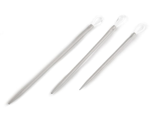 Ace din aluminiu pentru lână Pony cu urechi flexibile tip buclă din nailon - Set de 3 ace de tapiserie pentru tricotat și croșetat