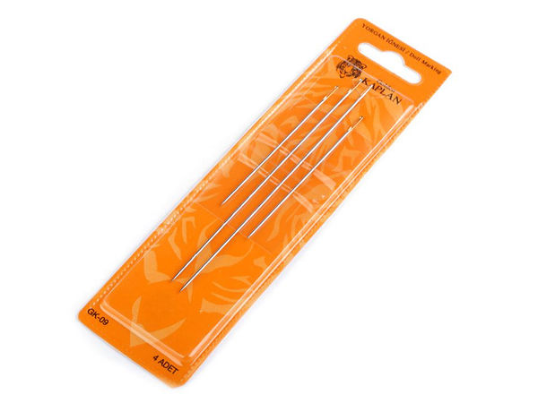Ace lungi premium pentru cusut păpuși, finisaj nichelat – Ace de cusut manual rezistente pentru realizarea de jucării și lucru manual (pachet de 4 bucăți)