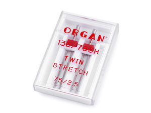 Ac dublu Stretch pentru mașina de cusut Organ | Mărimea 75/2.5 (Distanță 2,5 mm) pentru materiale elastice și tricotaje