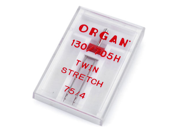 Ac dublu stretch premium pentru mașina de cusut Organ - Mărime 75/4 (distanță 4 mm), finisaj nichelat