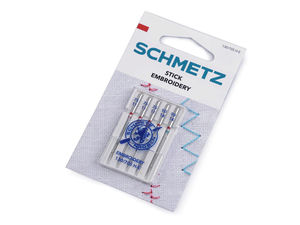 Ace de brodat premium Schmetz pentru mașina de cusut - Mărimile 75 și 90, finisaj nichel
