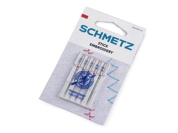 Ace de brodat premium Schmetz pentru mașina de cusut - Mărimile 75 și 90, finisaj nichel