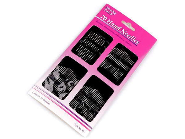 Set premium de 70 de ace pentru cusut manual și broderie - Dimensiuni asortate, ace universale nichelate pentru croitorie, reparații și lucru de mână