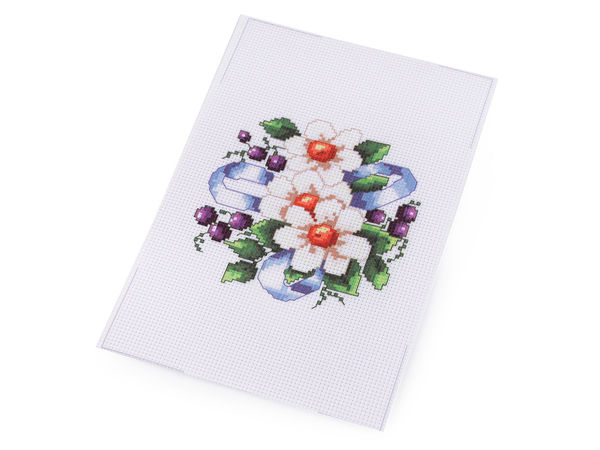 Set premium de broderie și punct de cruce DIY - Modele cu albină, flori și cărucior de grădină