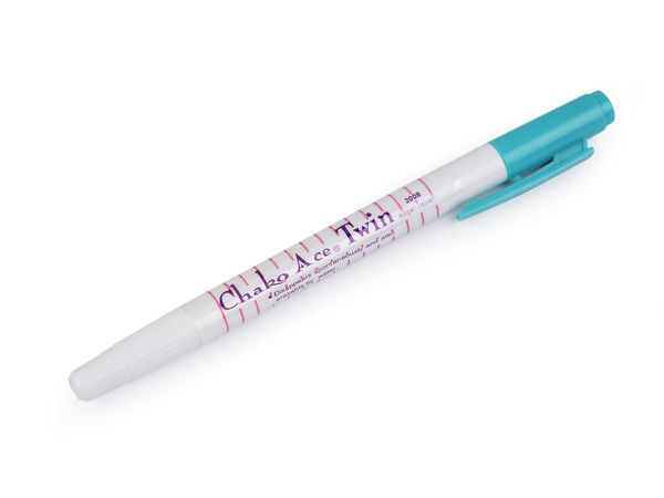 Marker premium cu două capete pentru textile, lavabil, cu radieră - Turcoaz