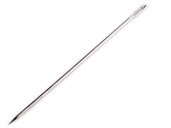 Ac profesional pentru tapiserie, placat cu nichel, 15 cm - Ac de cusut manual rezistent cu ureche mare pentru piele, pânză și materiale groase