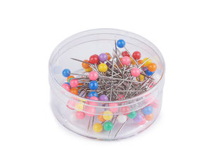 Ace de gămălie premium din oțel inoxidabil cu cap din plastic colorat - Ace multifuncționale de 32 mm pentru galanterie și floristică (culori asortate)