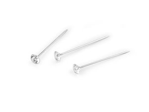 Ace decorative premium din oțel inoxidabil cu cap în formă de diamant din cristal transparent (38 mm) - Ace elegante pentru aranjamente florale și styling