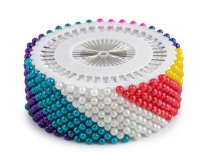 Ace din oțel cu cap perlat 37 mm - Asortiment multicolor pentru croitorie și lucru manual