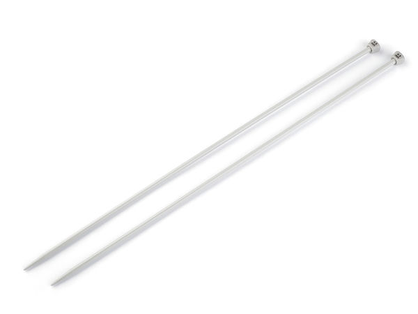 Andrele de tricotat drepte premium argintii - Mărimile 4 și 4.5
