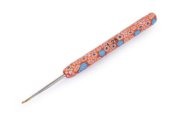 Croșetă ergonomică cu imprimeu floral și mâner moale din silicon - Croșetă premium pentru lucru de mână, 0,5 mm - 2,5 mm