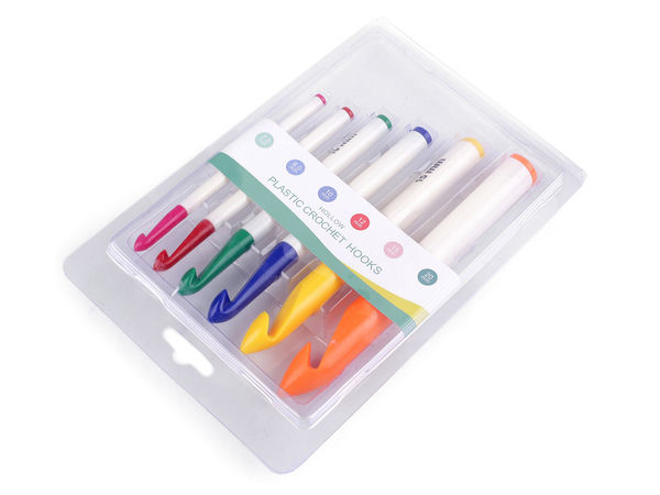 Set de croșete premium pentru fire groase (6 piese) - Croșete tubulare ușoare pentru fire groase și voluminoase (Mărimi de la 7 la 20)