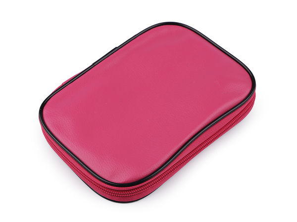 Set premium de croșete și accesorii, 99 de piese, cu trusă cu fermoar - Roz