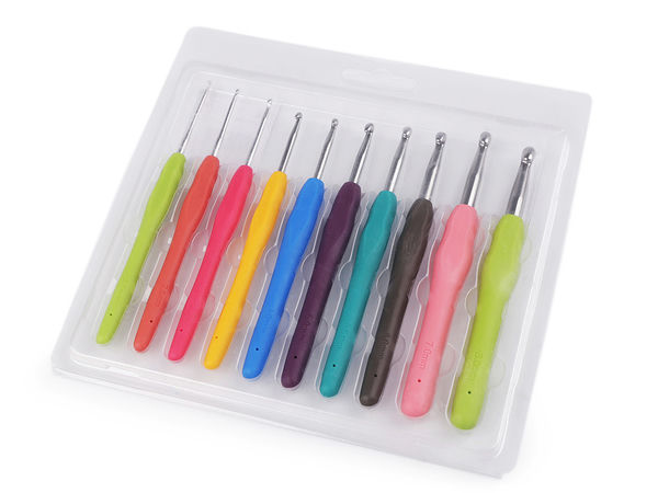 Set de croșete ergonomice cu mânere moi din silicon antiderapant - Kit premium de 10 piese (2 mm - 8 mm)