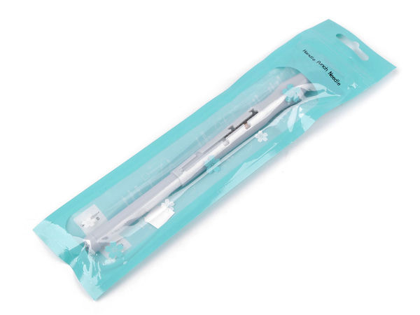 Stilou premium pentru broderie punch needle, 5 mm, pentru fire groase - Include dispozitiv de înfilat lung