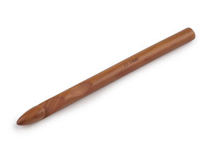 Croșetă ergonomică din lemn (Mărimea 15) - Ac din lemn natural pentru fire groase, pături voluminoase, covoare și fulare
