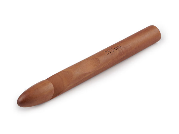 Croșetă ergonomică premium din lemn natural - Mărimea 25