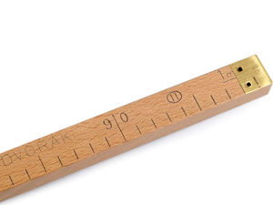 Riglă de croitorie premium din lemn cu calibrare europeană - Fildeș