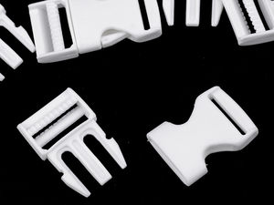 Cataramă trident premium de 20 mm, albă, cu reglaj integrat pentru chingă