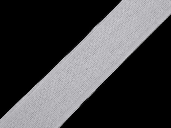 Bandă arici autoadezivă premium din nailon (20 mm, doar partea cu cârlige) - Albă