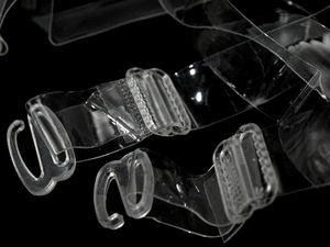 Bretele transparente din silicon pentru sutien, 15 mm, cu accesorii de prindere din plastic