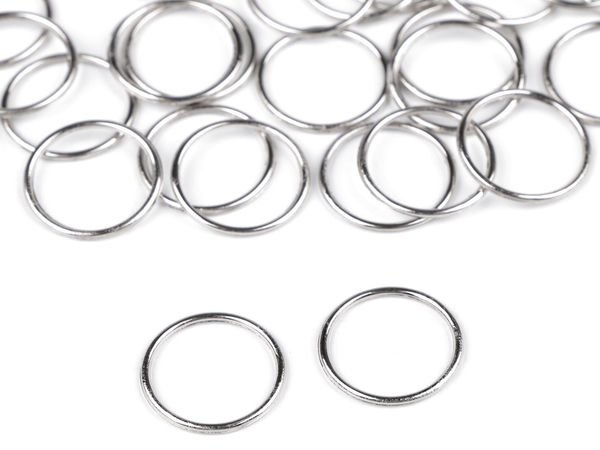 Inele metalice nichelate fără îmbinare pentru îmbrăcăminte, genți și mercerie (6 mm - 15 mm)