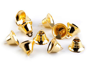 Zurgălăi metalici premium cu urechiușă de prindere, clopoței festivi de 20 mm pentru coronițe de Advent, decorațiuni de Crăciun și ambalarea cadourilor