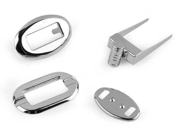 Închizătoare metalică rotativă ovală premium pentru genți și poșete - 20x32 mm, nichel