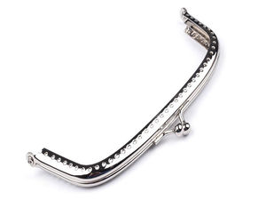 Ramă metalică premium de cusut pentru portofele și poșete plic, nichel (13 x 8,5 cm)