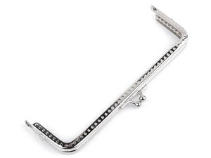 Ramă metalică premium de cusut pentru genți, 15.5 x 9 cm, finisaj clasic de nichel, pentru confecționarea de genți și portofele