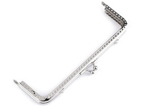 Ramă metalică premium de cusut pentru genți, 15.5 x 9 cm, finisaj clasic de nichel, pentru confecționarea de genți și portofele