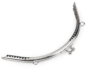 Ramă metalică de cusut pentru genți și poșete, cu închizătoare și anouri pentru lanț (18,5 x 14 cm), pentru confecționare genți