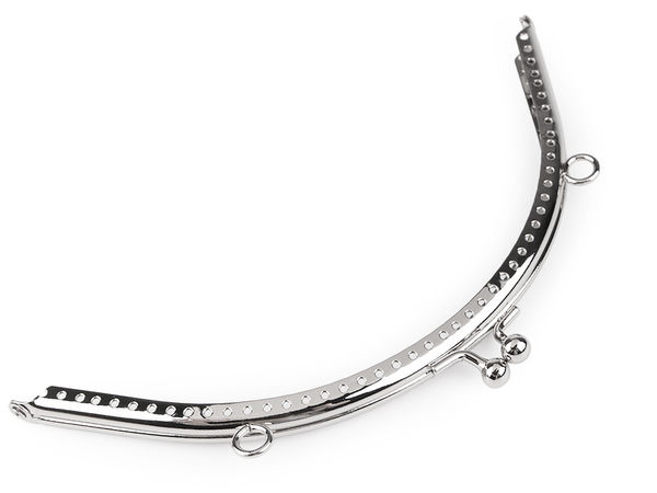 Ramă metalică de cusut pentru genți și poșete, cu închizătoare și anouri pentru lanț (18,5 x 14 cm), pentru confecționare genți
