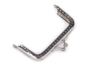 Ramă metalică de cusut pentru portofel (7.5 x 8 cm) – Închizătoare tip clips nichelată pentru confecționare portmonede și poșete plic