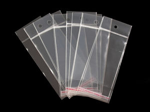 Pungi autoadezive transparente cu orificiu de agățare (6 x 10.5 cm) | Ambalaje premium transparente pentru expunere bijuterii și accesorii