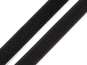 Bandă arici autoadezivă premium - Lățime 20 mm, Negru