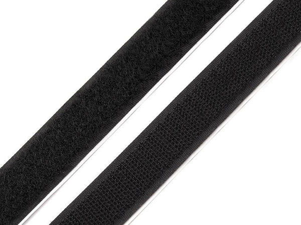 Bandă arici autoadezivă premium - Lățime 20 mm, Negru
