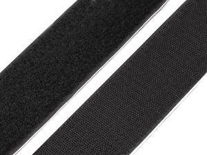 Bandă Velcro autoadezivă premium, lățime 50 mm - Sistem de prindere autoadeziv profesional (Negru)