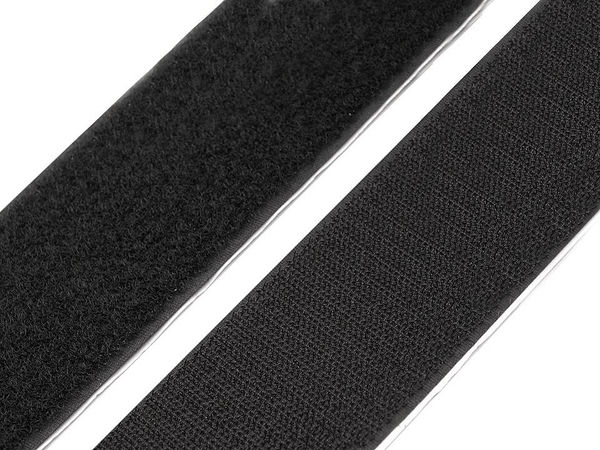 Bandă Velcro autoadezivă premium, lățime 50 mm - Sistem de prindere autoadeziv profesional (Negru)