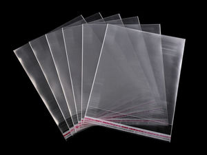 Pungi premium din plastic transparente cu bandă autoadezivă (13 x 14,5 cm) - Plicuri transparente din celofan pentru ambalare