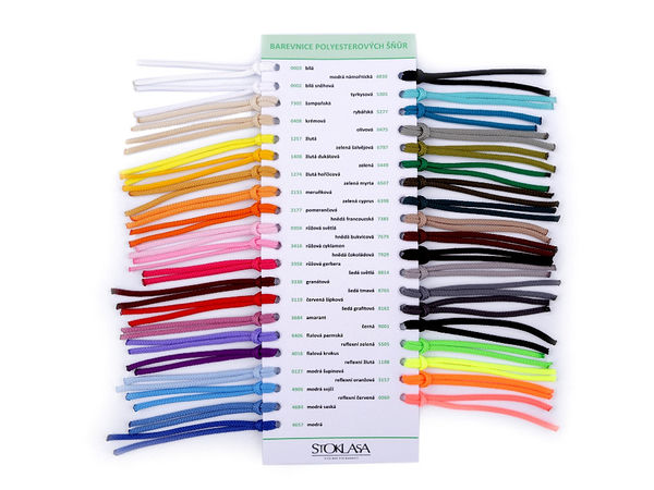 Paletar de culori premium pentru șnur din poliester (PES) de 2 mm și 4 mm