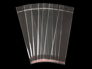 Pungi autoadezive transparente cu orificiu de agățare (7 x 22 cm) - Plicuri lucioase din plastic pentru ambalare
