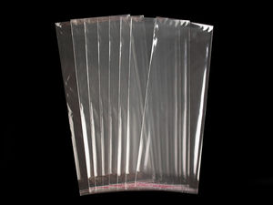 Pungi autoadezive transparente din plastic pentru ambalare (13 x 33 cm) - Plicuri premium cu clapă autosigilantă
