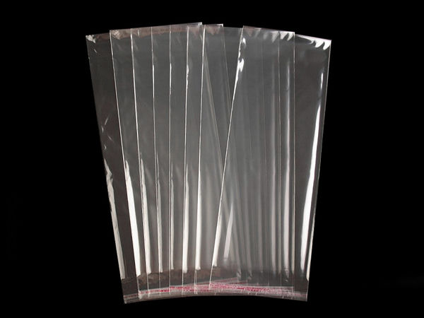 Pungi autoadezive transparente din plastic pentru ambalare (13 x 33 cm) - Plicuri premium cu clapă autosigilantă