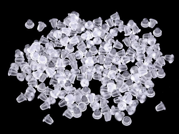 Opritoare premium din silicon transparent pentru cercei (3x5 mm) - Închizători moi de siguranță pentru cercei cu șurub și tortițe