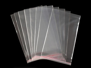 Pungi autoadezive premium din plastic transparent (13x20 cm) – Plicuri de ambalare lucioase și transparente pentru articole de galanterie și lucru manual