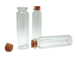 Sticluțe din sticlă transparentă cu dopuri de plută (22x75mm, 18ml) - Mini recipiente premium pentru depozitare, mărgele, galanterie și proiecte creative