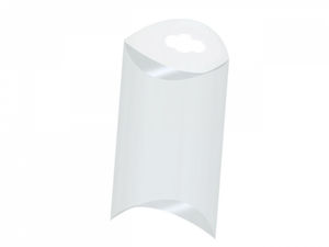 Cutie tip pernuță din plastic transparent pentru ambalare, cu orificiu de agățare Euro (5.5 x 7 cm)